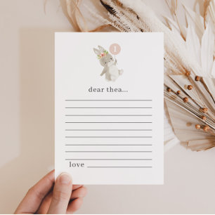 Tarjeta de nota de la cápsula del primer cumpleaño