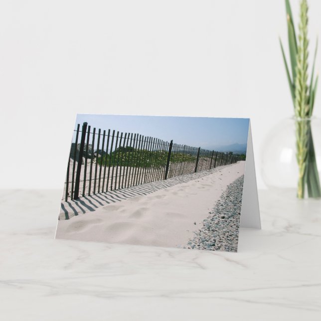 Tarjeta de nota de la cerca de la playa de (Anverso)