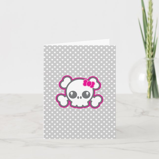 Tarjeta de nota de la cinta rosa de Kawaii (Anverso)
