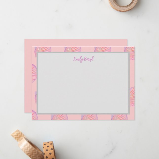 Tarjeta de nota de la concha (Anverso/Reverso In Situ)