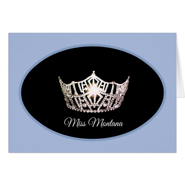 Tarjeta de nota de la Crown de Miss América - Azul (Anverso (Horizontal))