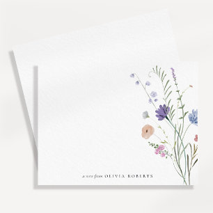 Tarjeta de nota de la esquina de flores silvestres
