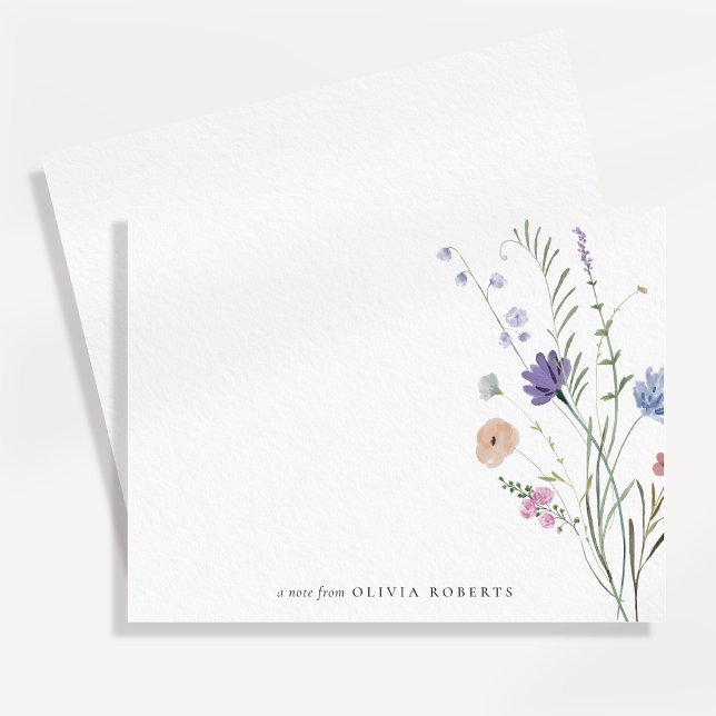 Tarjeta de nota de la esquina de flores silvestres (Subido por el creador)