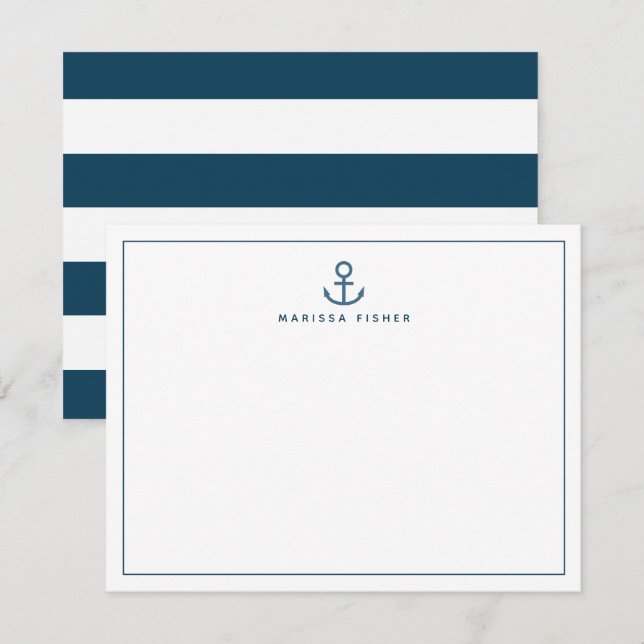 Tarjeta de nota de la estación del anclaje azul de (Anverso / Reverso)