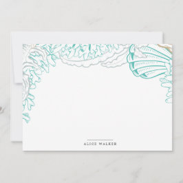 tarjeta de nota de la estación turquesa costera co