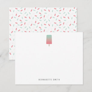 Tarjeta de nota de la estacionería de Popsicle