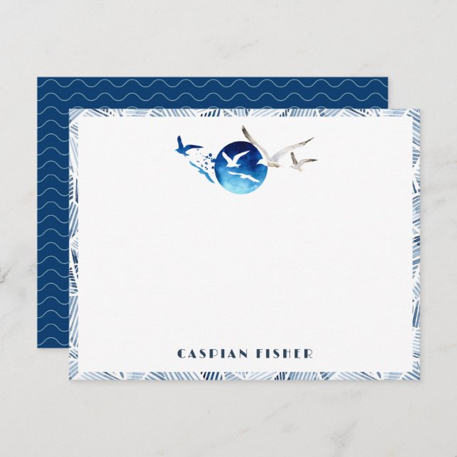 Tarjeta de nota de la estantería de las gaviotas (Anverso / Reverso)