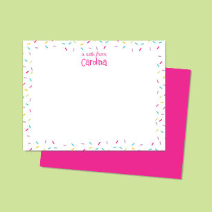 Tarjeta de nota de la estatua de gitano rosado cal