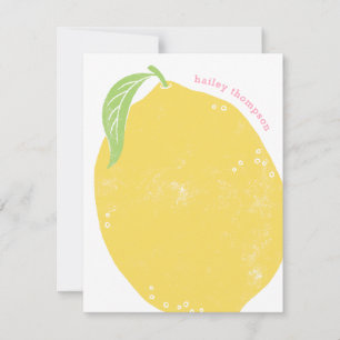 Tarjeta de nota de la estatua de los niños Lemon
