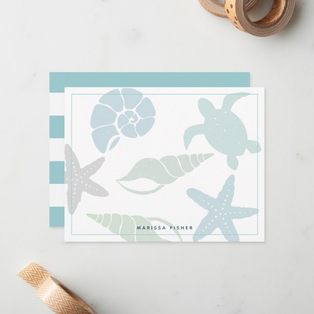 Tarjeta de nota de la estatua rosa del faro (Anverso/Reverso In Situ)