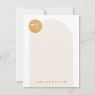 Tarjeta de nota de la estatura del marco de arco m