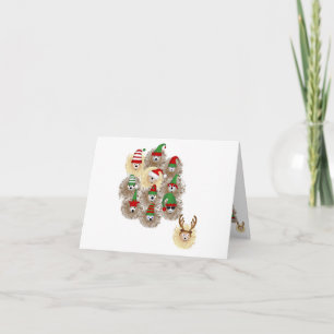 Tarjeta de nota de la fiesta navideña de Hedgehogs