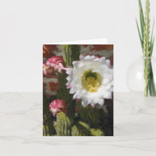 Tarjeta de nota de la flor del cactus