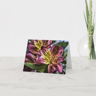 Tarjeta de nota de la flor del lirio peruano del