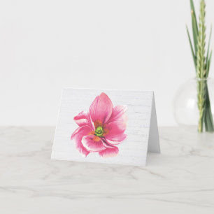 Tarjeta de nota de la flor rosa rosa rosa