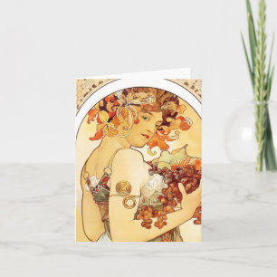 Tarjeta de nota de la "fruta" de Alfonso Mucha
