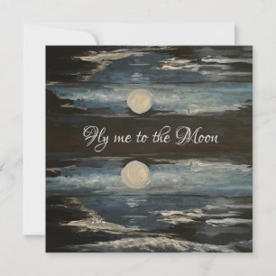 Tarjeta de nota de la luna azul
