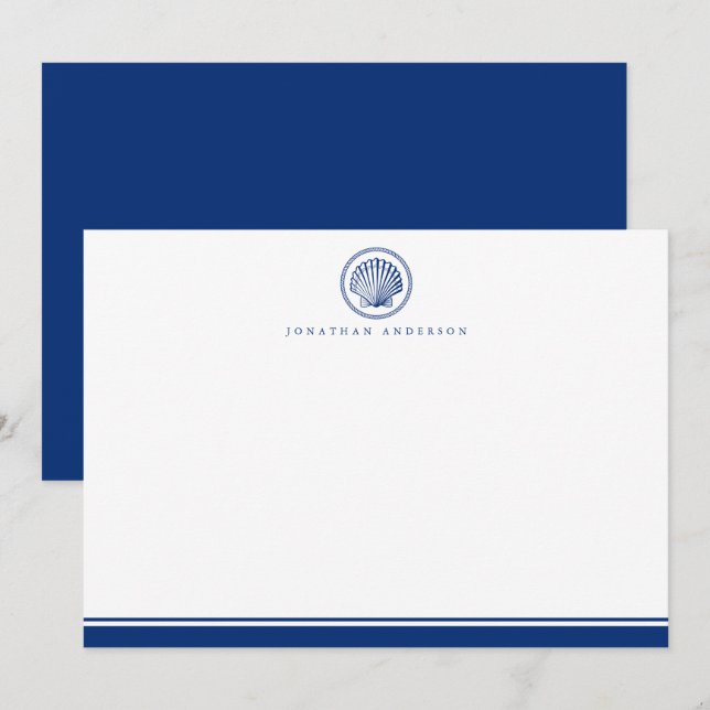 Tarjeta de nota de la marina náutica (Anverso / Reverso)