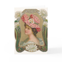 Tarjeta de nota de la mujer victoriana