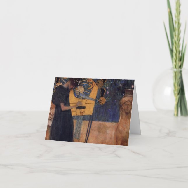 Tarjeta de nota de la música de la arpa de Gustavo (Anverso)