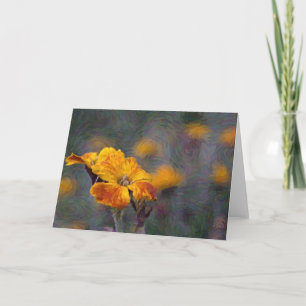 Tarjeta de nota de la Naranja amarilla Wildflower