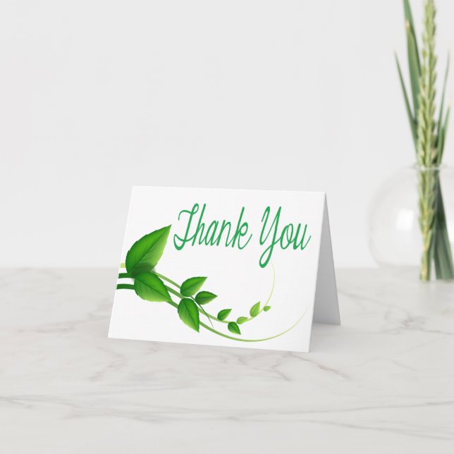 Tarjeta De Nota De La Naturaleza De La Hoja Verde  (Anverso)