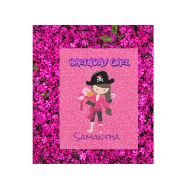 Tarjeta de nota de la niña pirata con brillo paste (A "Princess Pirate" theme where kids can don their pink pirate )