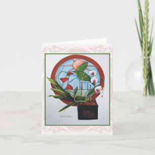 Tarjeta de nota de la orquídea