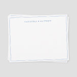 Tarjeta de nota de la pareja de borde doble azul<br><div class="desc">Tarjeta Blue Double Border Couple Note - una nota rápida agradeciendo a los amigos,  una invitación a un fiesta de cena,  una visita de fin de semana o una escapada,  etc.</div>