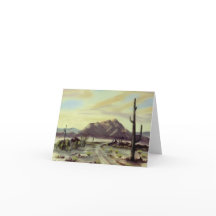 Tarjeta de nota de la pintura de paisaje del