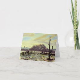 Tarjeta de nota de la pintura de paisaje del