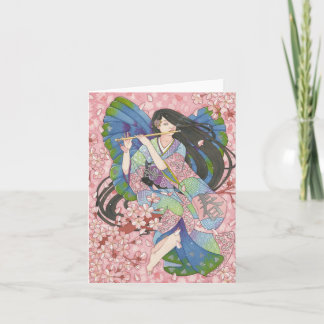 Tarjeta de nota de la primavera sakura