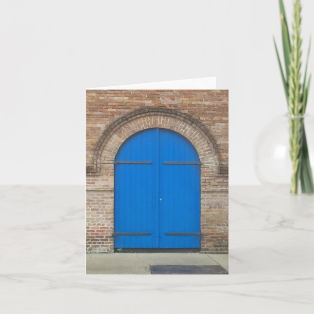 Tarjeta de nota de la puerta azul (Anverso)