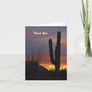 Tarjeta de nota de la puesta de sol de Saguaro Cac