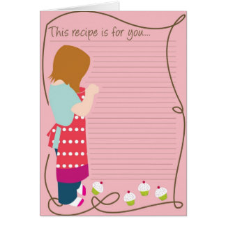 Tarjeta de nota de la receta