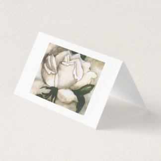 Tarjeta de nota de la rosa blanca
