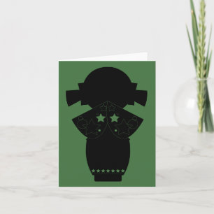 Tarjeta de nota de la silueta de la estrella de