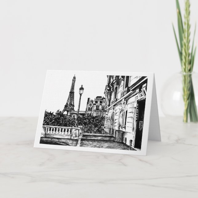 Tarjeta de nota de la Torre Eiffel 5x7 (Anverso)