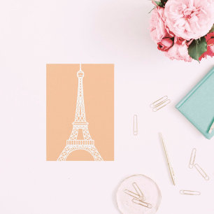 Tarjeta de nota de la Torre Eiffel Blanca Moderna
