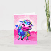 Tarjeta de nota de la vaca Kissy Moo