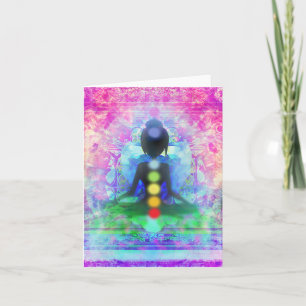 Tarjeta de nota de la yoga de la meditación