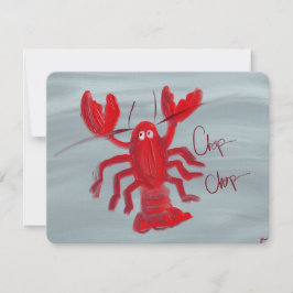 Tarjeta de nota de langosta pintada al óleo Chop C