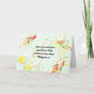 Tarjeta de nota de las Escrituras de Gracia Floral