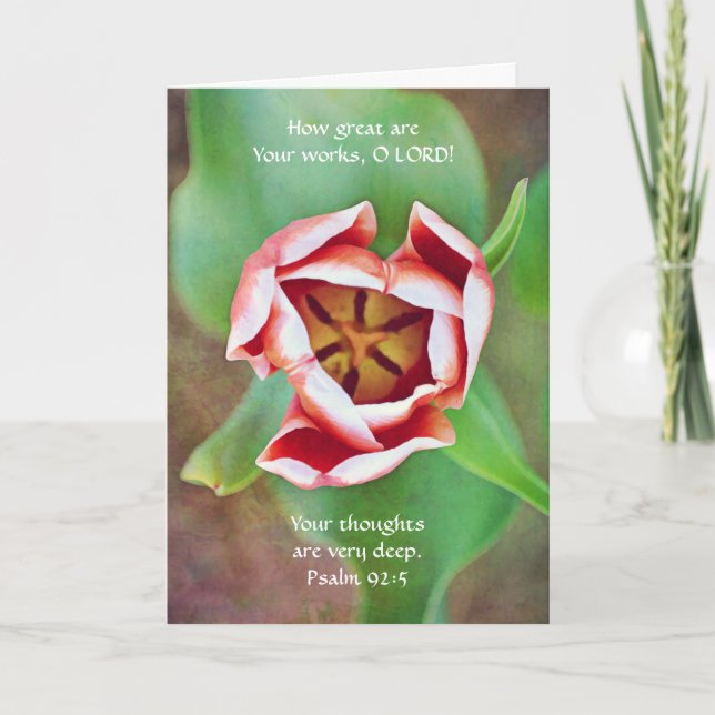 Tarjeta de nota de las flores de fe Tulip Psalm (Anverso)