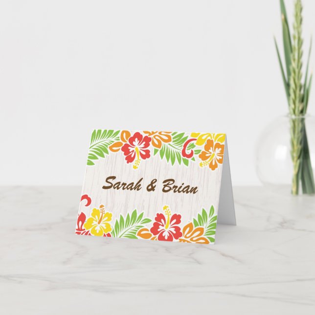 Tarjeta de nota de las flores de Hibiscus en Hawái (Anverso)