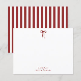 Tarjeta de nota de las franjas rojas de vacaciones