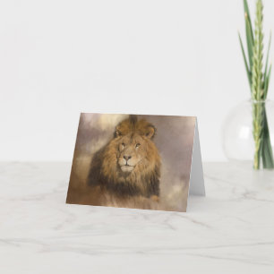 Tarjeta de nota de las ilustraciones del león