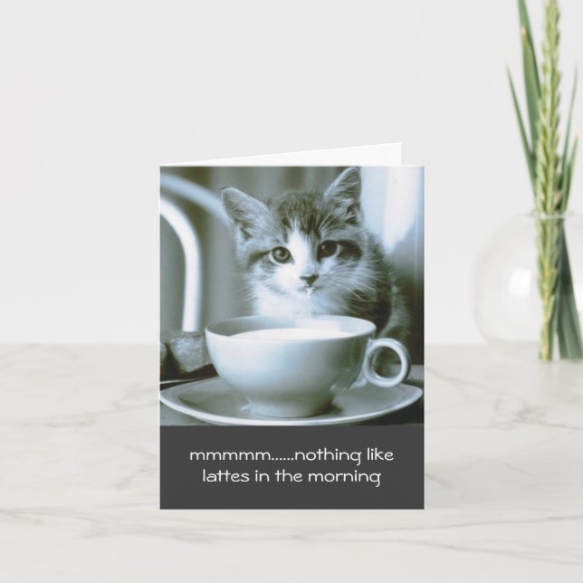 Tarjeta de nota de latte para bebidas gatitas maña (Anverso)