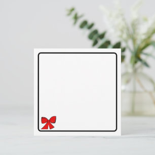 Tarjeta de nota de lazo rojo