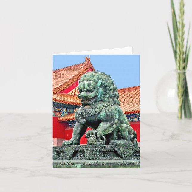 Tarjeta de nota de león china (Anverso)